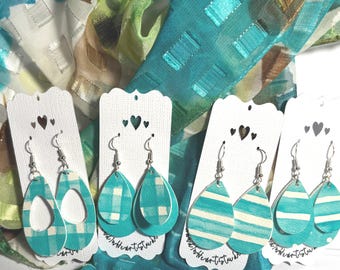Teal Dangle Earrings