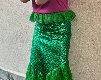 Dziewczęcy kostium syreny cosplay / kostium na Halloween / dziecięca sukienka na bal karnawałowy / strój dla malucha
