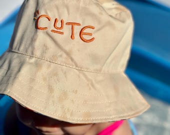 Double-Sided Letter Embroidered Unisex Kids' Hat / Outdoor Children's Sun Accessory