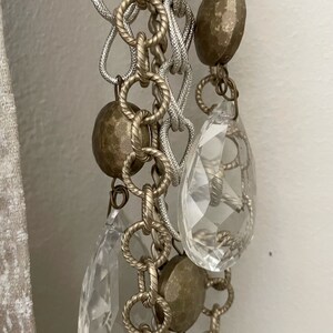 SET of 2 X Curtain Tiebacks, Antiqued Bronze and Silver Chains- Drapery ...