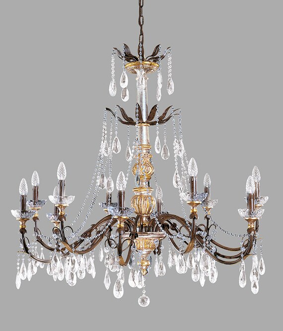Iron chandelier outlet with crystals
