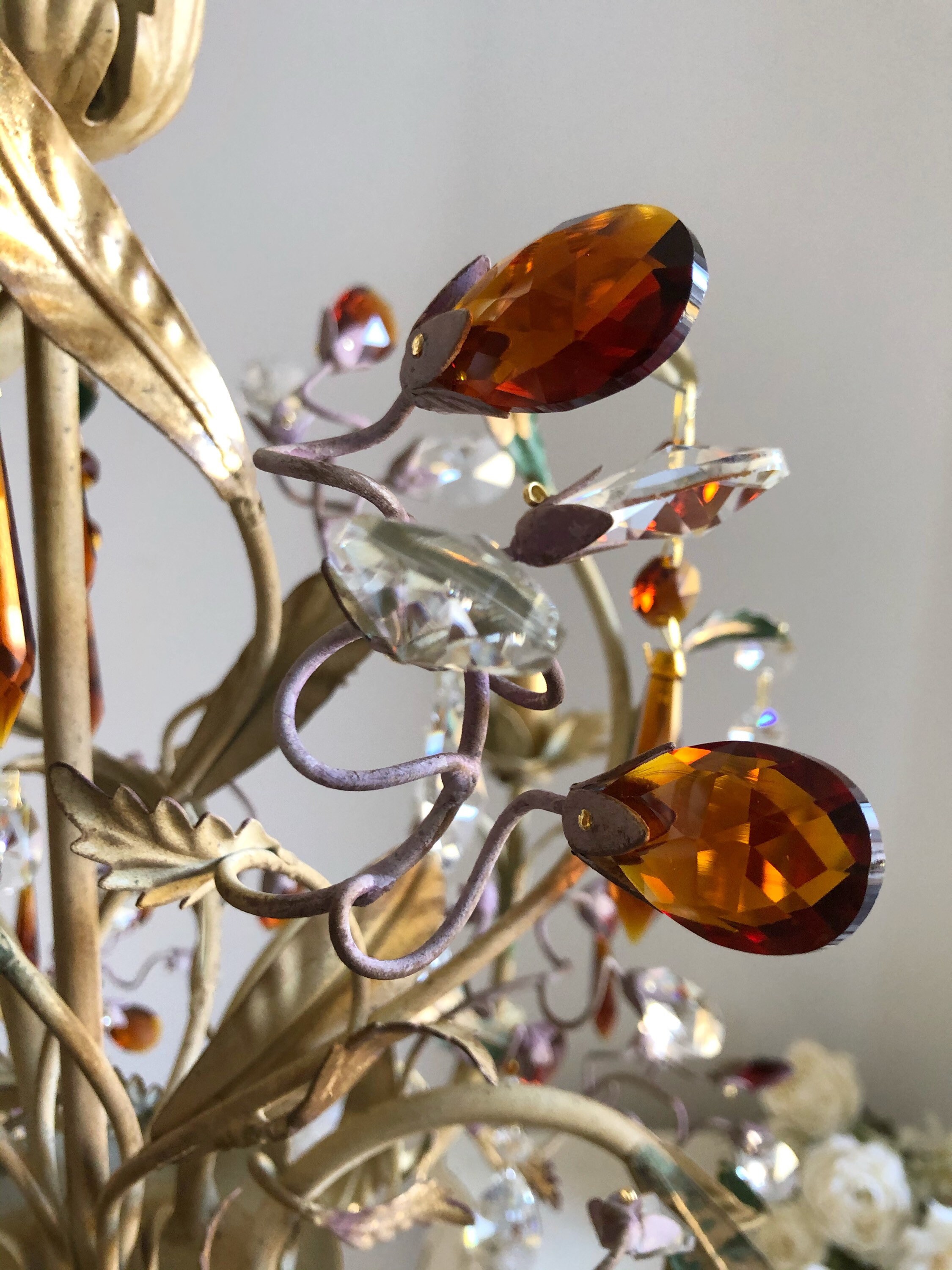 Lustre - Cristal, Fer (forgé), verre de Murano