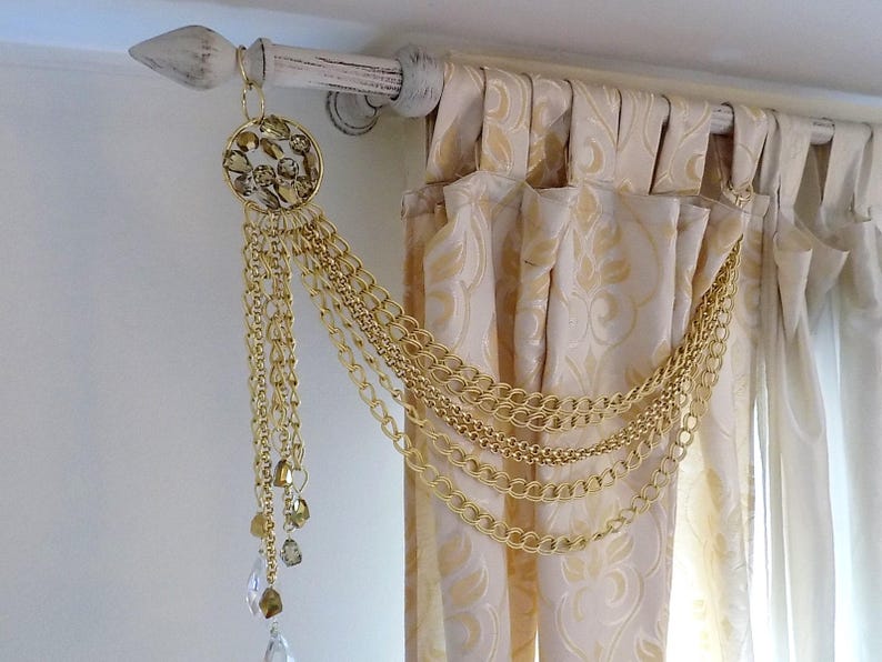 SET OF 2 X 37.4 Gold Drapery Holders Gold Chain Etsy UK