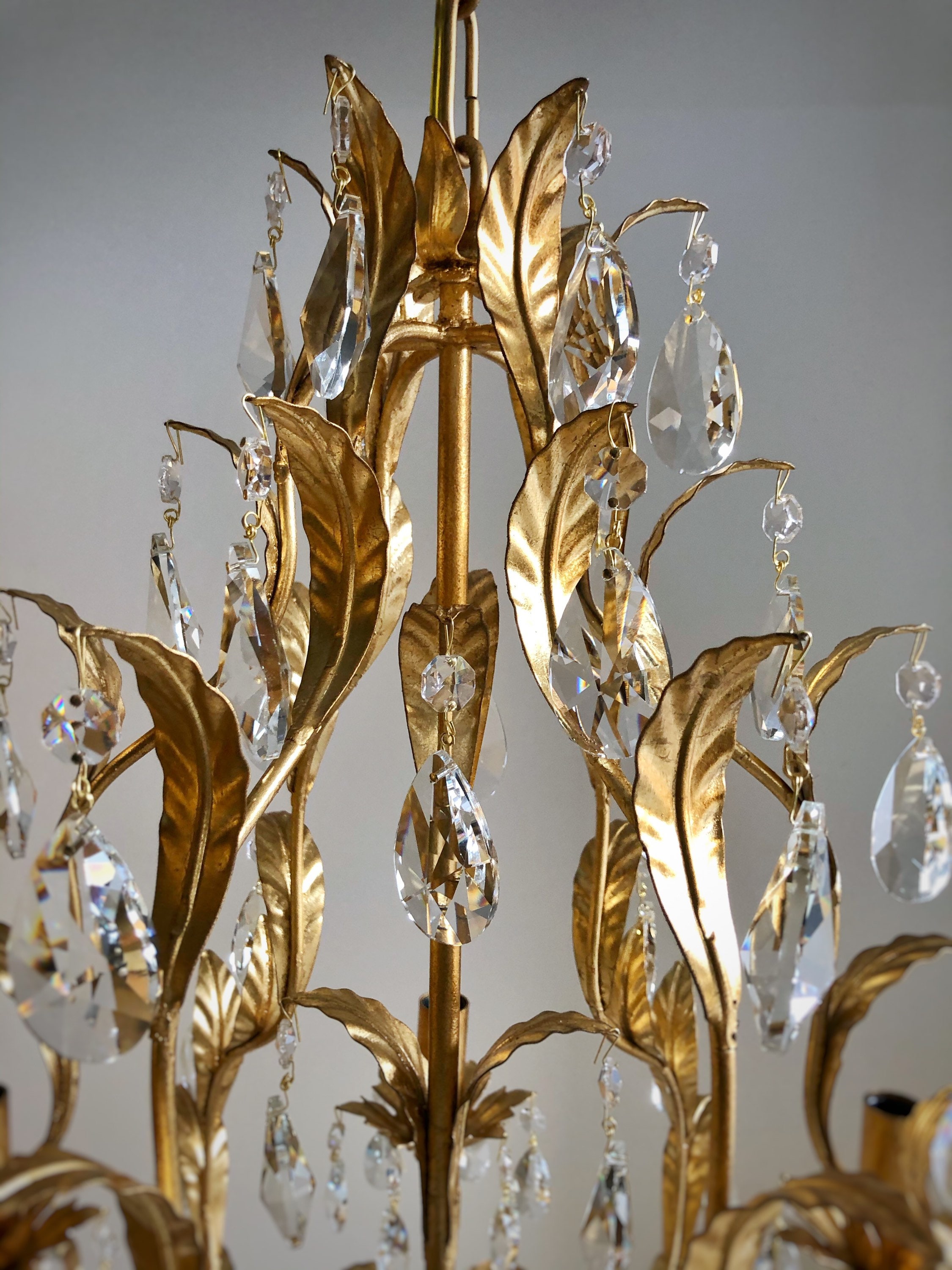 Antique gold leaf chandelier deals