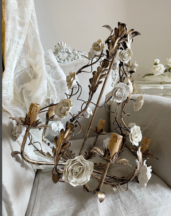 White 2024 metal chandelier