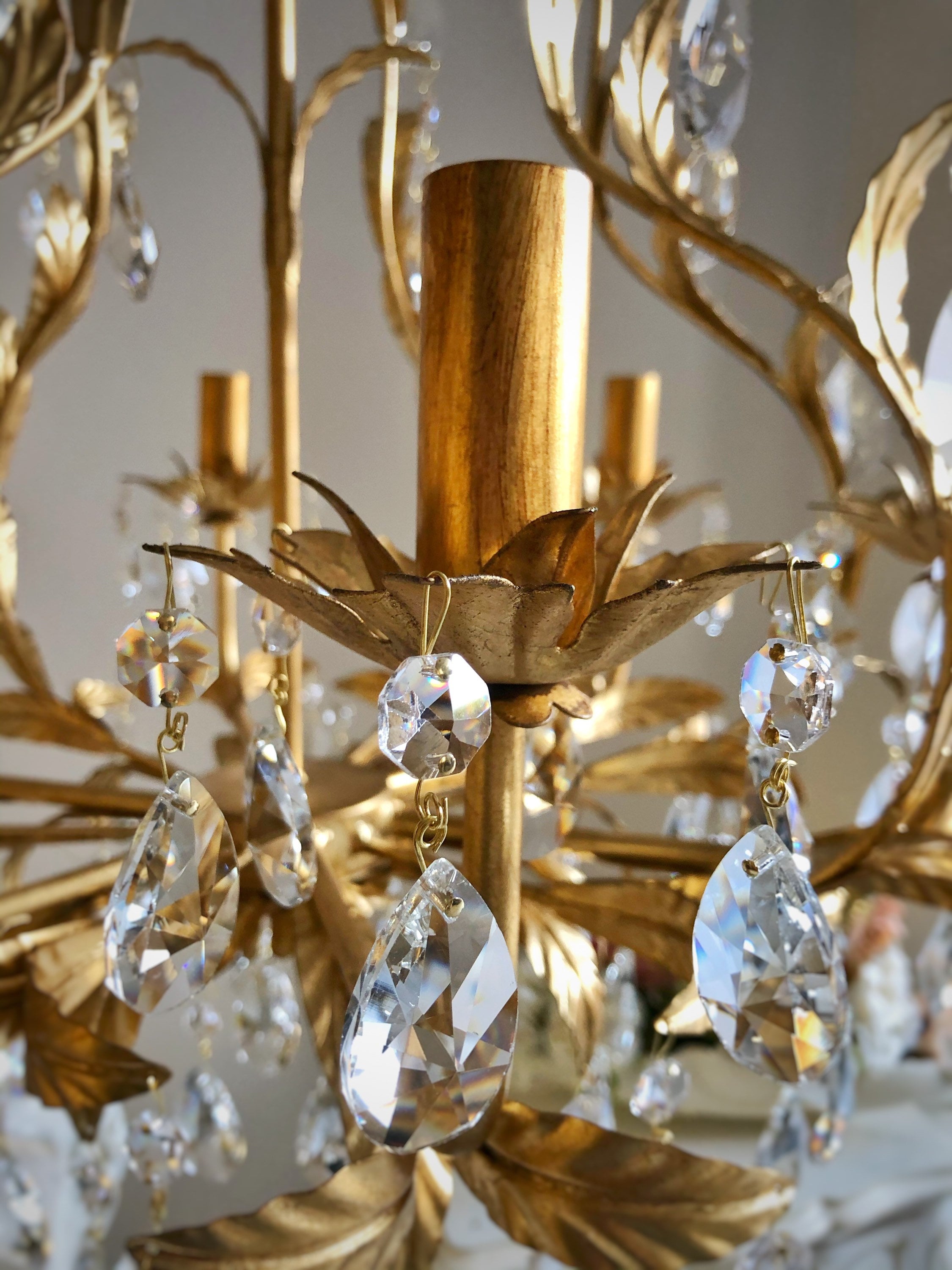 Antique gold online and crystal chandelier