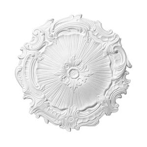 White ornate ceiling medallion - to be sold only with a chandelier