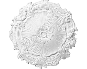 White ornate ceiling medallion - to be sold only with a chandelier