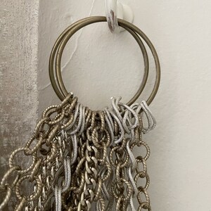 SET of 2 X Curtain Tiebacks, Antiqued Bronze and Silver Chains- Drapery ...