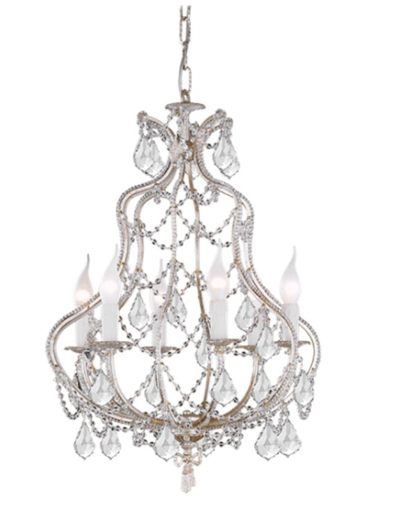 Silver cheap leaf chandelier