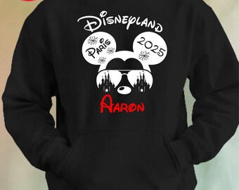 Personalized Disneyland 2025 Hoodies, Custom Disney Family Vacation Disney Family Matching Trip Hoodie, Disneyland Trip 2025 Hoodies