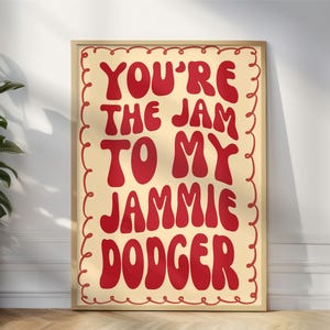 Póster artístico de Jammie Dodger, divertido póster con cita retro, decoración romántica con galletas, impresión con juego de palabras sobre comida, envío gratis, varios tamaños