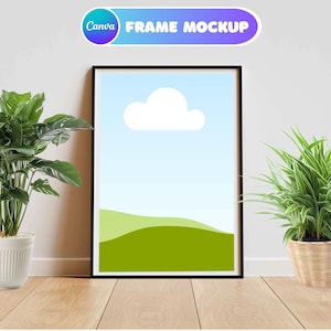 Canva Frame Mockup A4, Drag and Drop Template, Canva Frame Template, Modern Frame Mockup, Wood Mockup Frame, Canva Wall Art Mockup Frame