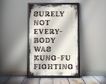 Stampa di citazioni divertenti sul Kung-Fu: tipografia retrò anni '70 (download digitale)