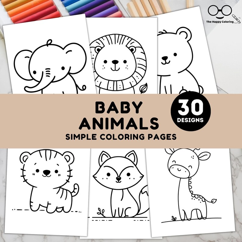 Baby Animals Coloring Pages | 30 Printable Cute Animal Sheets for Kids ...