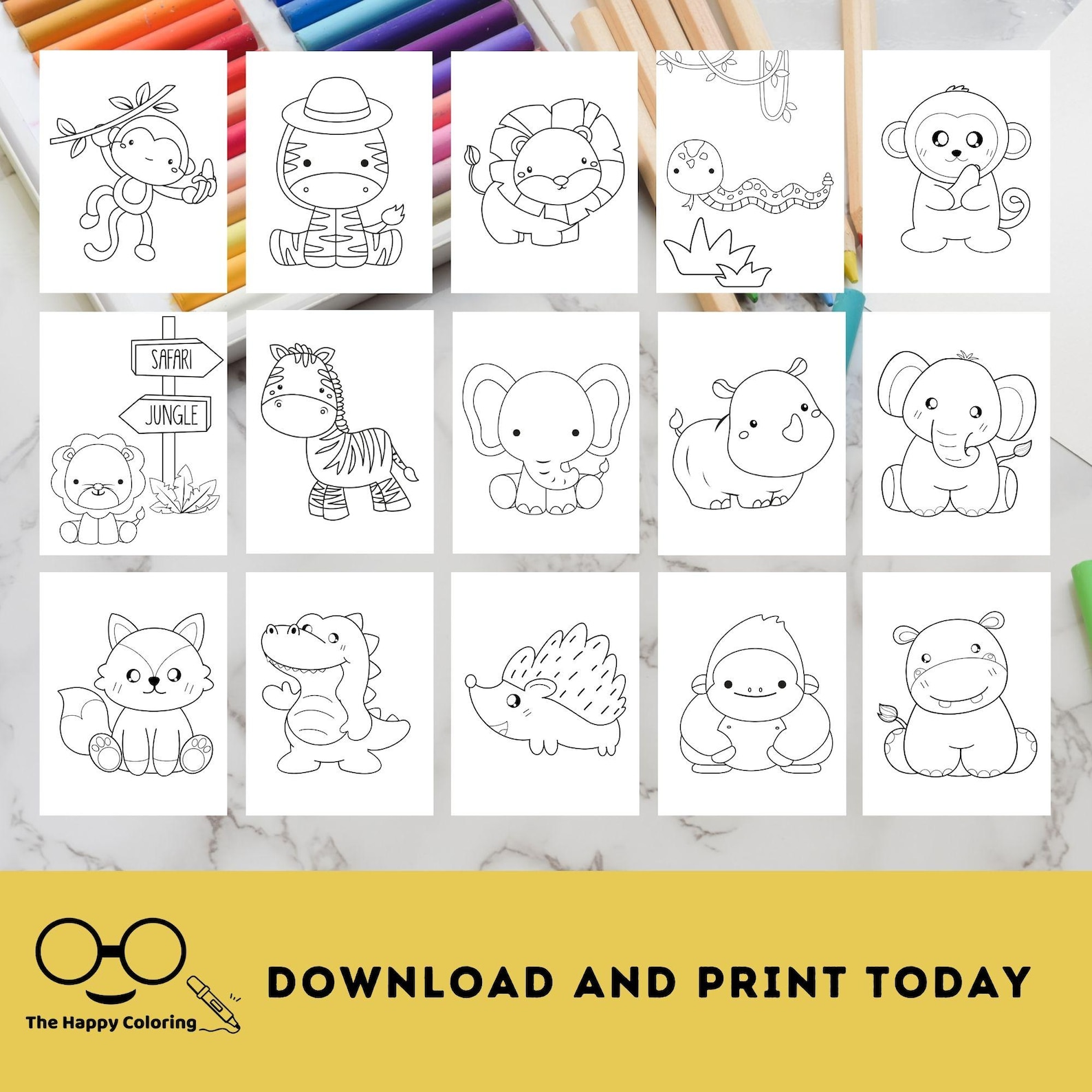 Cute Safari Coloring Pages | Printable Safari Animals | Coloring Pages ...