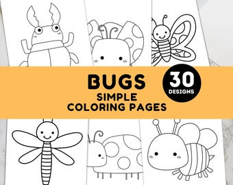 Kleurplaten schattige insecten | Afdrukbare insecten- en natuurbladen voor kinderen en volwassenen | Eenvoudige en gemakkelijke digitale download kleurboek insecten #K12