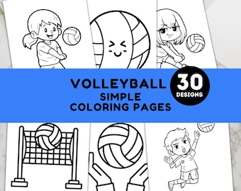 Volleyball Coloring Pages | 30 Printable Volleyball-Themed Sheets for Kids & Adults | Fun Sports Activity | Instant Download PDF