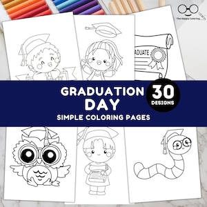Graduation Coloring Pages for Kids | 30 Printable Sheets | Fun Preschool & Elementary Graduation Activities | Instant Download