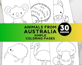 Animals from Australia Coloring Pages | 30 Printable Aussie Wildlife Sheets for Kids and Adults | Koalas, Kangaroos & More | Download PDF