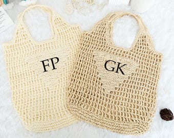 Personalized Straw Beach Bag, Bachelorette Party Gift