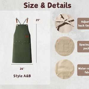 Personalized Hand Embroidered Apron,Custom Kitchen Apron,Embroidered with Name or Logo,Thoughtful Gift for Family or Friends image 7