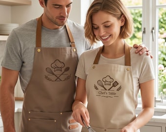 Custom Embroidered Apron for Men & Women,Custom BBQ Apron for Men,Cooking Apron,Embroidered Chef Apron,Gardening Apron,Father’s Day Gift