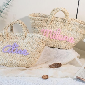 Personalized Beach Bag, Custom Straw HandBag, Bridesmaid Gifts Basket, Wedding Party Gifts, Summer Wedding Gift, Bachelorette Party Gifts