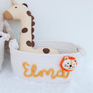 Personalisierter handgemachter Korb, Babyparty-Geschenkkorb, Seil-Baumwollbaby-Geschenkkorb, Spielzeugkorb, Neugeborenen Geschenk, Seil-Baumwollbaby-Geschenkkorb