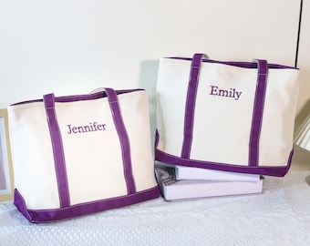 Sac fourre-tout en toile personnalisé brodé : sac de plage avec prénom personnalisé