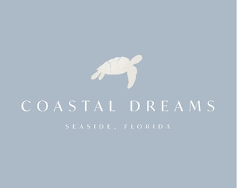 Premade logo - preppy logo, property logo, beach house logo, boutique logo, coastal logo, rental property logo, airbnb logo, tropical logo