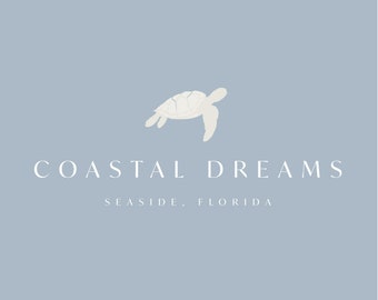 Premade logo - preppy logo, property logo, beach house logo, boutique logo, coastal logo, rental property logo, airbnb logo, tropical logo