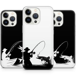 Fischer Handyhülle Angeln Cover für iPhone 16e Pro Max, 15 plus, 14, 13, 12, 11, XS & Samsung S25, S24 Ultra, S23+, A26, A36, A56, Pixel
