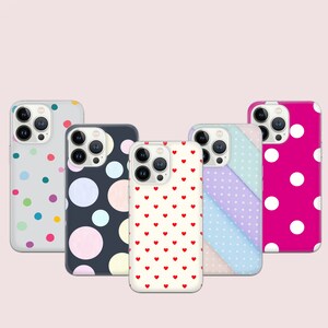 Polka dot Handyhülle Gepunktete Hülle für iPhone 16e, 15, 14, 13, 12, 11, Google Pixel 9 Pro, 8, 7A, Samsung S25 edge, S24 FE, A71, A36