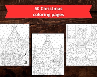 50 Christmas Coloring Pages PDF – Printable Holiday Coloring Book for Kids