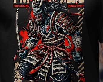 Samurai Dämon Digitaler Kunst Druck, Illustration japanischer Mythologie, Oni Krieger Poster, Dekoration, Wandkunst, druckbares Design