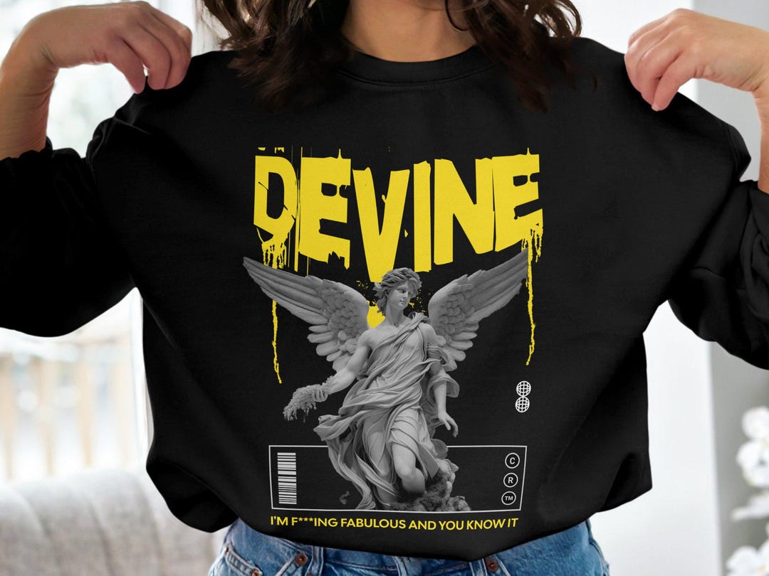 Devine Poster Digital Print, Angel Statue Art, Inspirational Wall Art ...