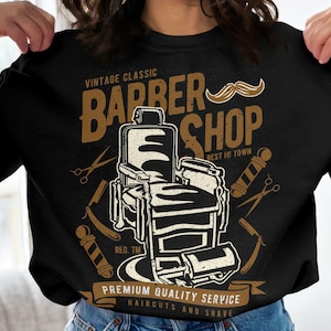 Vintage Classic Barber Shop Print, Best in Town Sign, Premium Quality Service Poster, Haircuts and Shave Art, Digital Download