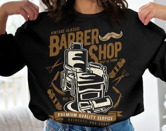 Impresión clásica vintage de barbería, el mejor cartel de la ciudad, póster de servicio de primera calidad, arte de cortes de pelo y afeitado, descarga digital