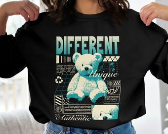 Cute Digital Bear Art Different Design, Authentic Unique Bear Illustration, Retro Teddy Bear Poster Wall Art, Downloadable Print