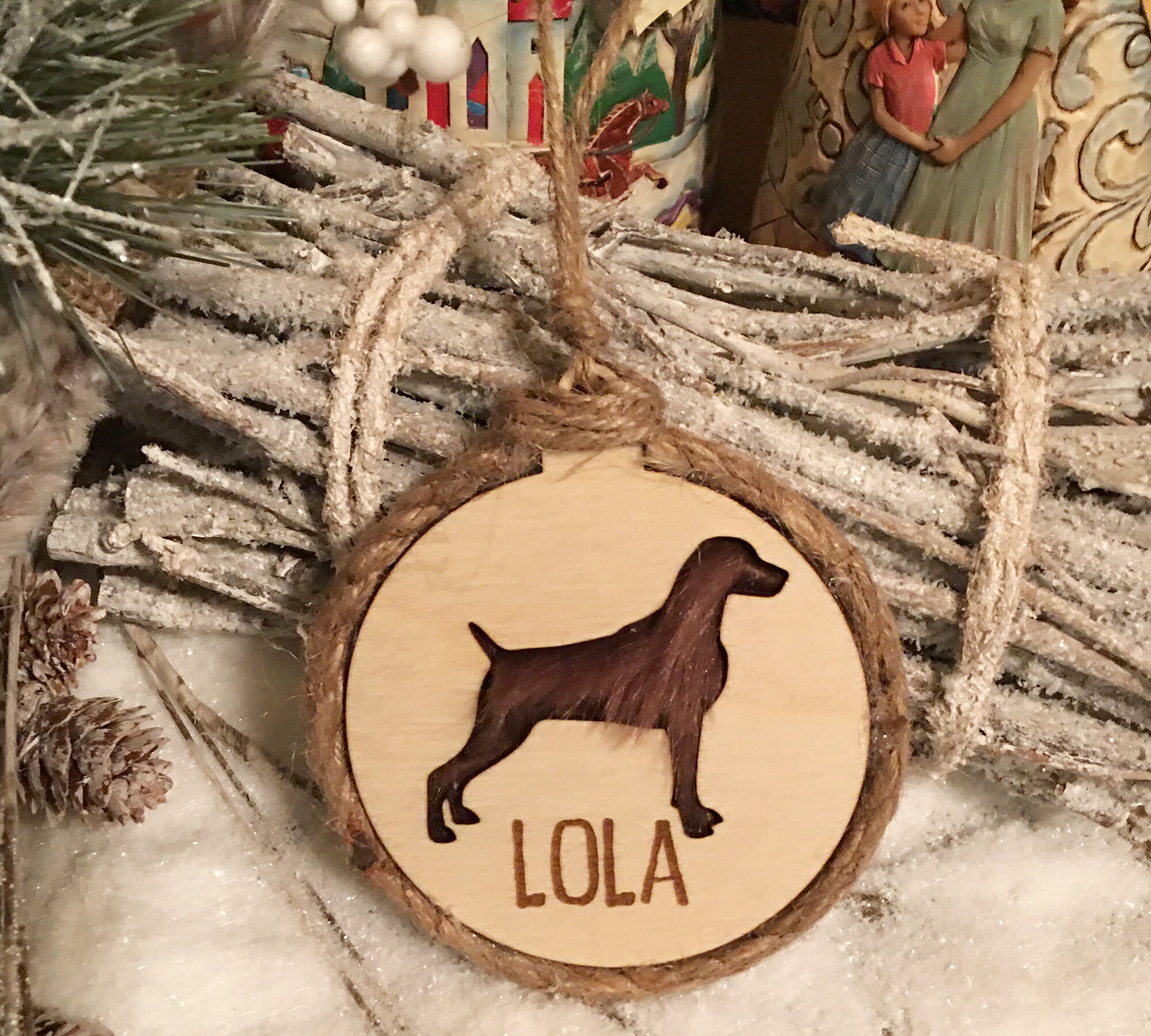 Personalized Dog Wood Christmas Ornament Dog Lovers Ornament Etsy