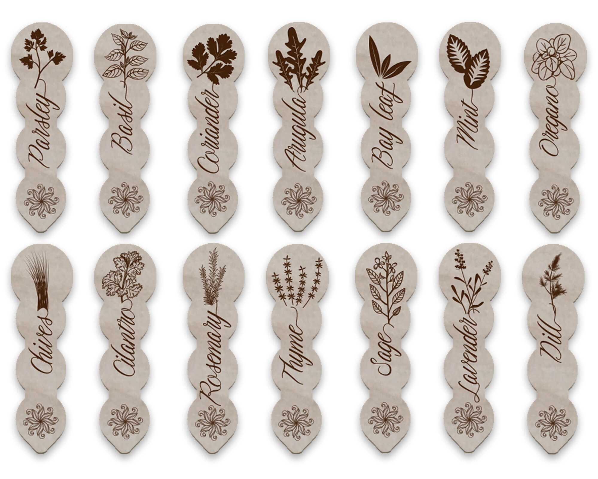 Herb Garden Tags Herb Plant Markers Herb Labels Garden Etsy