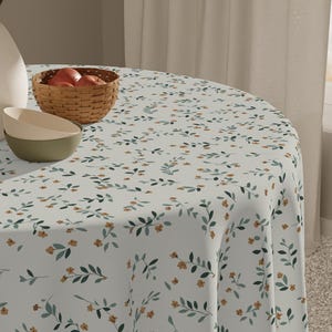 Woodland Sprig Tablecloth, Square Polyester Tablecloth, Floral Tablecloth, Cottagecore Table Decor, Cottagecore Tablecloth,Flower Tablecloth