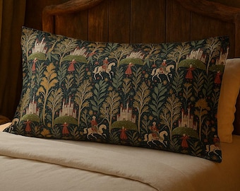Medieval Castle Pillow Sham, Enchanted Forest Storybook Cover
