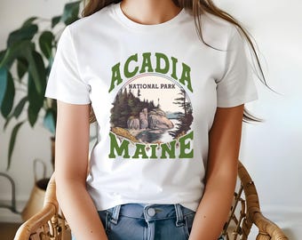 Acadia National Park T-Shirt, Vintage Maine Graphic Tee