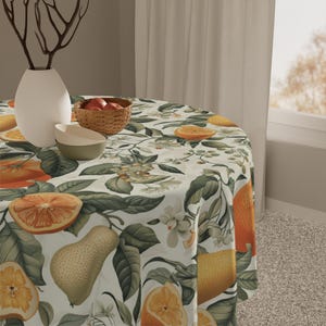 Citrus Fruit Tablecloth - Summer Dining Decor, Kitchen Table Cover, Fruit Party Theme, Outdoor Picnic Essentials, Square Polyester