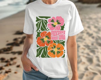 Foxtrot Delta Tango Retro Floral T-Shirt, Groovy Political Tee