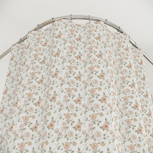 Antique Rose Shower Curtain, Floral Shower Curtain, Vintage Bathroom Decor, Nature Curtain, Botanical Bathroom, Roses Shower Curtain