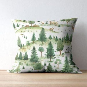 Evergreen Forest Outdoor Pillow, Forest Decor, Rustic Decor, Camping Decor, Camping Outdoor Pillow, Patio Decor, Patio Pillows