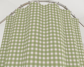 Rideau de douche Vichy vert, rideau à carreaux de style campagnard